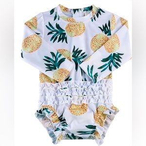 Baby girls ruffle swimsuit - so cute! 🍍